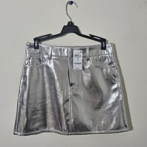 And Now This Metallic Faux Leather Mini Skirt NWT!